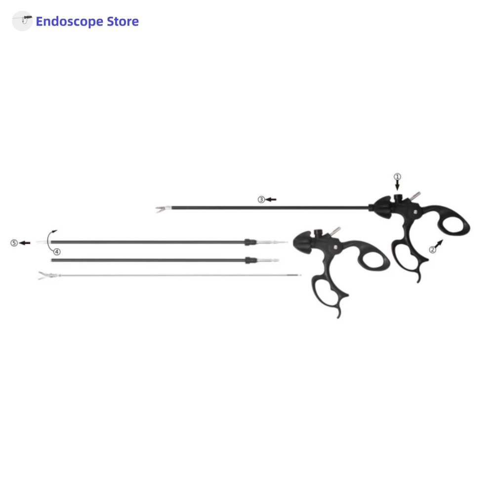 

Medical Surgical Φ5mmx330mm Laparoscopic Laparoscope Endoscope Dissect Graspers Forceps Scissors Unipolar Detachable Veterinary
