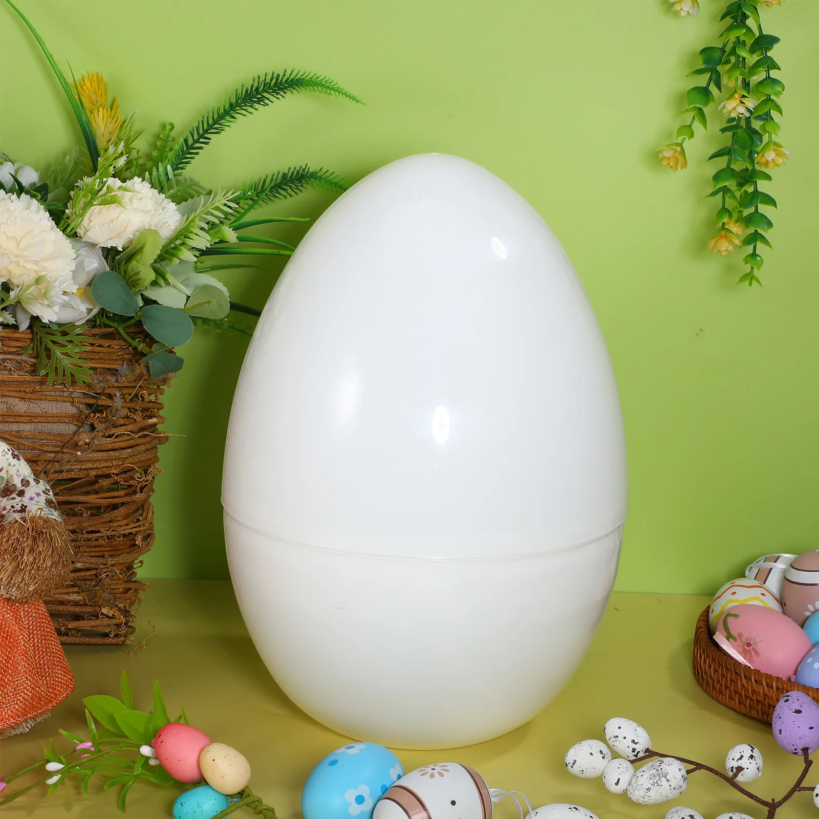 Giant Realistic Easter Egg Decorations Fillable Reusable Plastic Egg-Shaped Boxes for Easter Hunt Raffle Festive Party Favor