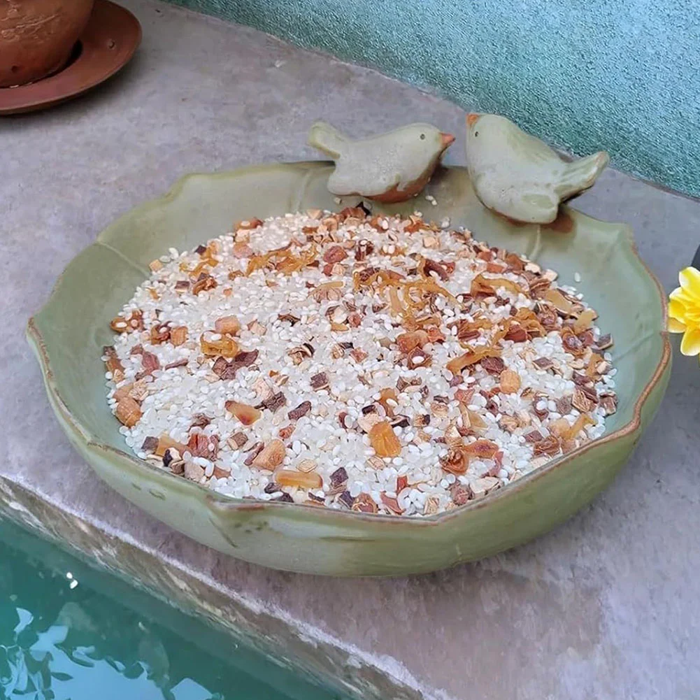 

Керамическая миска для купания птиц, кормушка для птиц, многофункциональный контейнер для корма для птиц, контейнер для полива колибри для выращивания растений