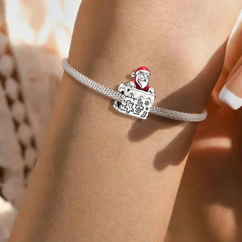 Heiß begehrte Bell Elf Schmetterlingsknoten-Weihnachtsserie Charms Perlen passend für Armbänder 925 Sterling Silber Weihnachtsgeschenk Feiner Schmuck – Detail 15