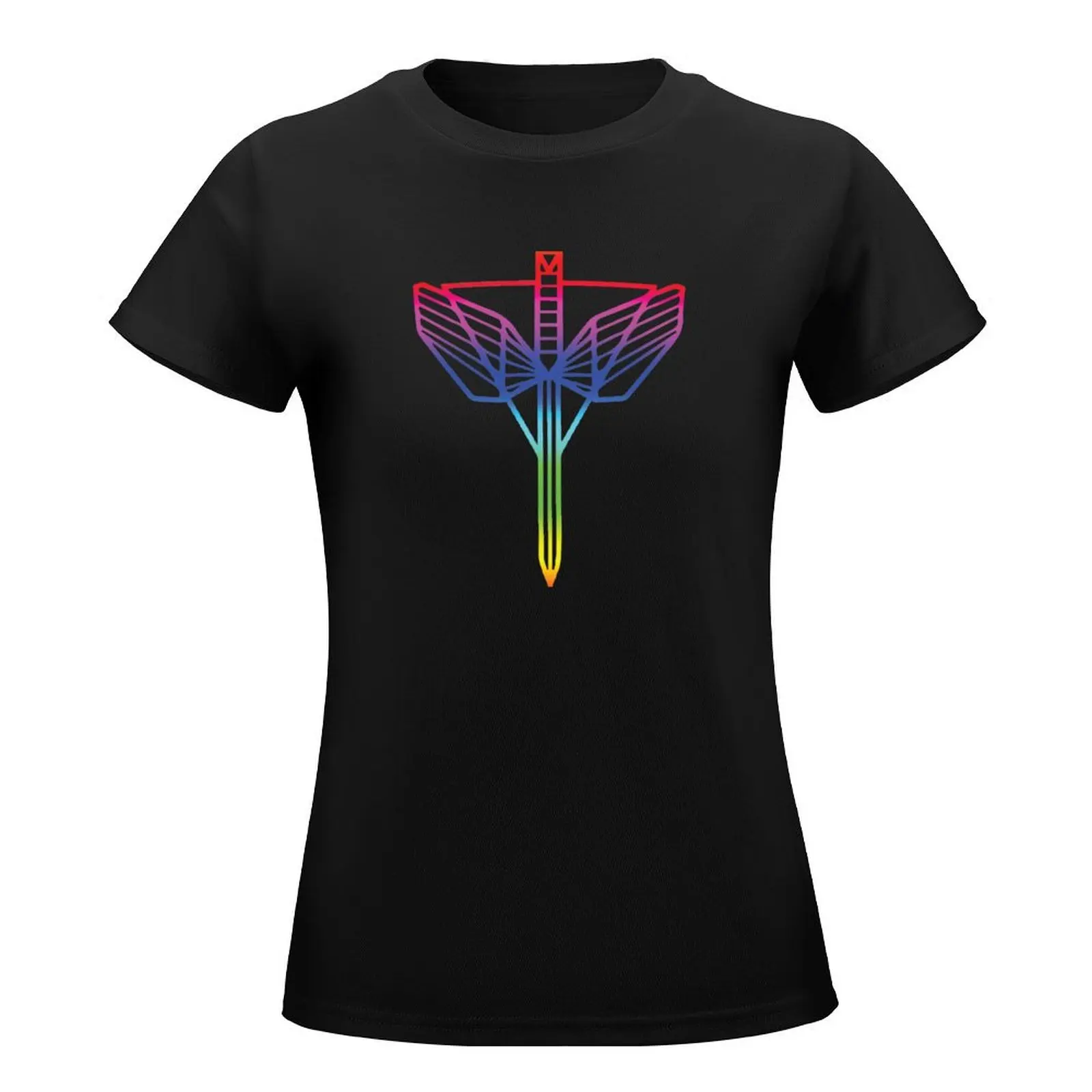 The Shield Symbol (Rainbow Gradient) - Wynonna Earp T-Shirt graphics Female clothing shirts graphic tees Women's cotton t-shirt