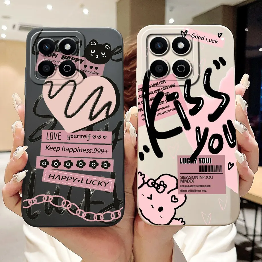 New Fashion Phone Case For Honor 200 Smart Avocado Marble Artistic Pattern Bumper Shell Huawei Honor X7C 4G Soft Silicone Capa