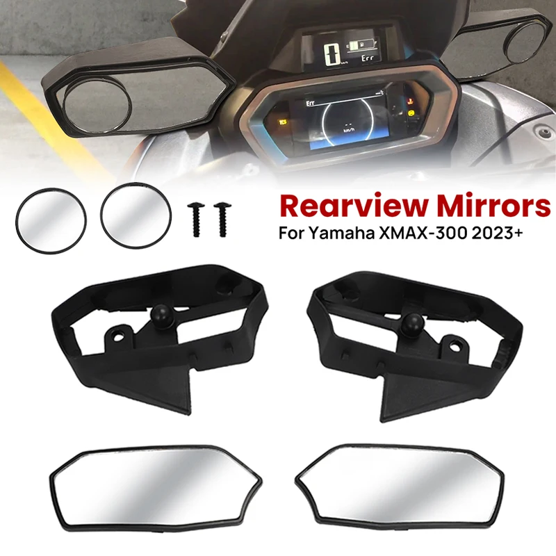 

XMAX-300 Rearview Mirror Kit Convex Angle Adjustable White Side Mirror For Yamaha XMAX 300 Xmax300 2023 Rear View Holder Bracket