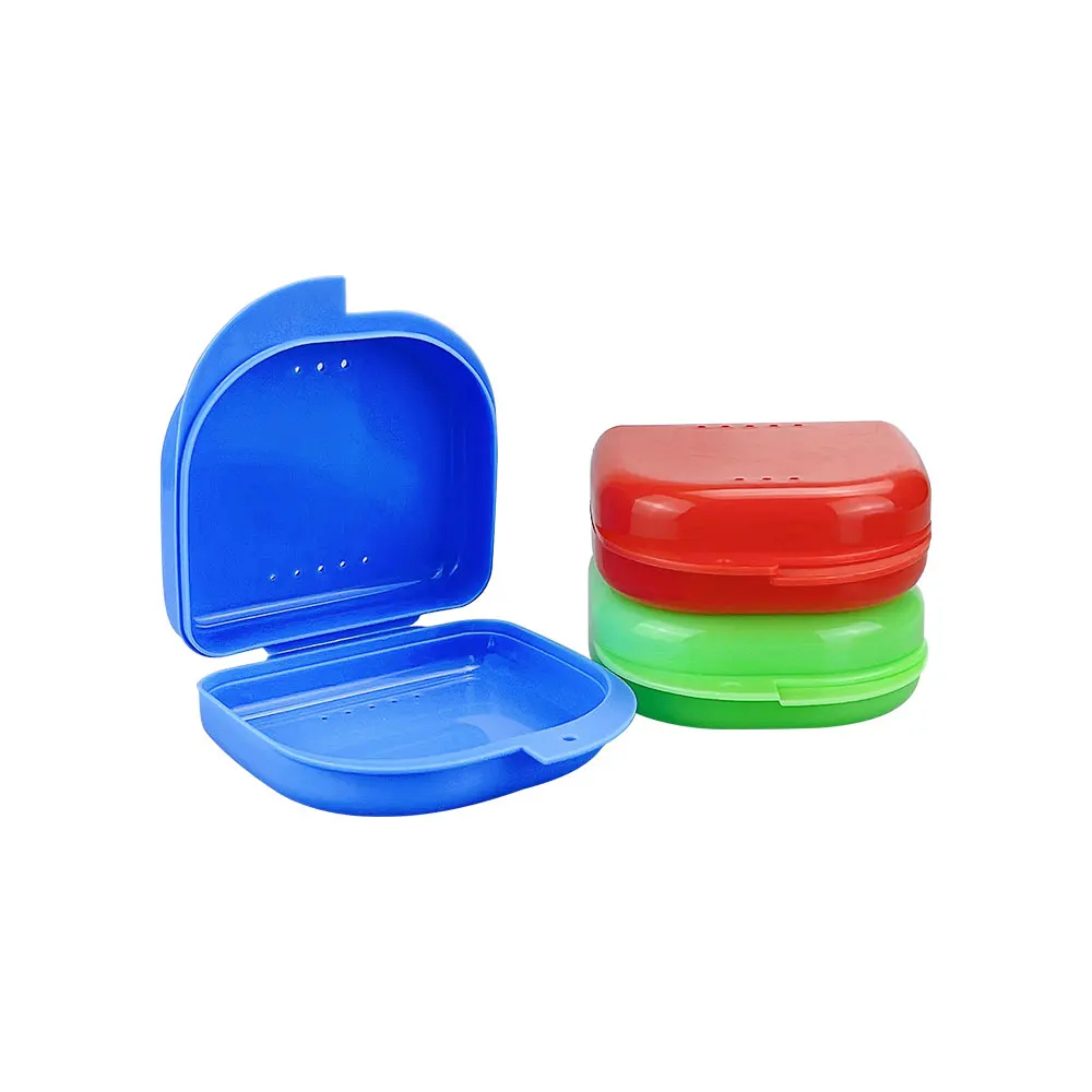 Denture Box Dental Retainer Case Fake Teeth Storage Box Orthodontic Mouth Guard Braces Container Plastic Oral Hygiene Supplies