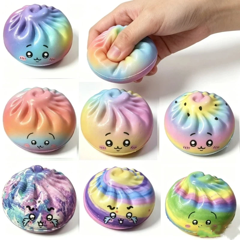 NEUES farbenfrohes, ausdrucksstarkes Dumpling-Squishy-Spielzeug mit Dampfgarer, ein Anti-Stress-Quetschspielzeug zur Stresslinderung, Geburtstagsgeschenke