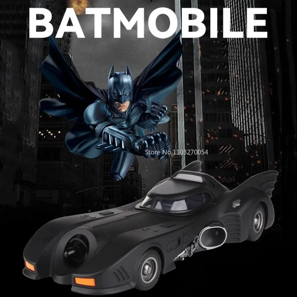 1/18 Batmobile Simulation Alloy Car Models Toys Diecasts With Sound Light Pull Back Chariot Collection Children Christmas Gifts