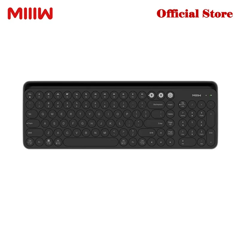 MIIW Wireless Dual Mode Keyboard Bluetooth 4.0 and 2.4GHz USB 102 Key Full Size Multi System Compatibility One Click Switching