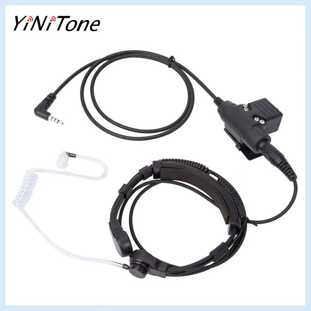 

Two Way Radio Neck Throat Telescopic controlled 7.1mm Mic Earpiece with U94 PTT Adapter For 3.5mm phone audio jack