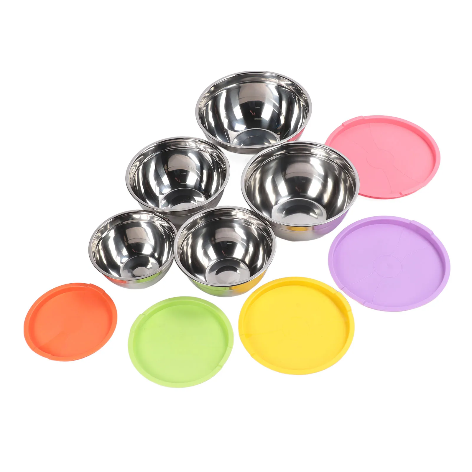 Mixing Bowls with Lids Stainless Steel Stackable Nesting Bowl Food Container for Baking Cooking Prepping Serving Prep Bowls