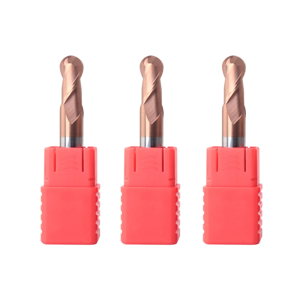 Augusttools HRC55 볼 노즈 엔드 밀 텅스텐 카바이드 밀링 커터, CNC 라우터 비트 절단 도구, 반경 R0.5 R1 R2 R3 R5 R6