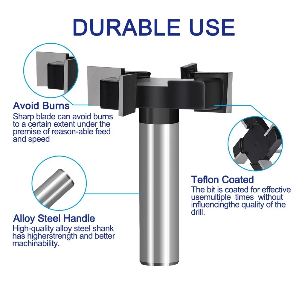 Milling Cutter CNC 1/2 Inch Shank Planing Bit Spoliboard Surfacing Router Bit for Woodworking Tools Slab Flattening Router Bit