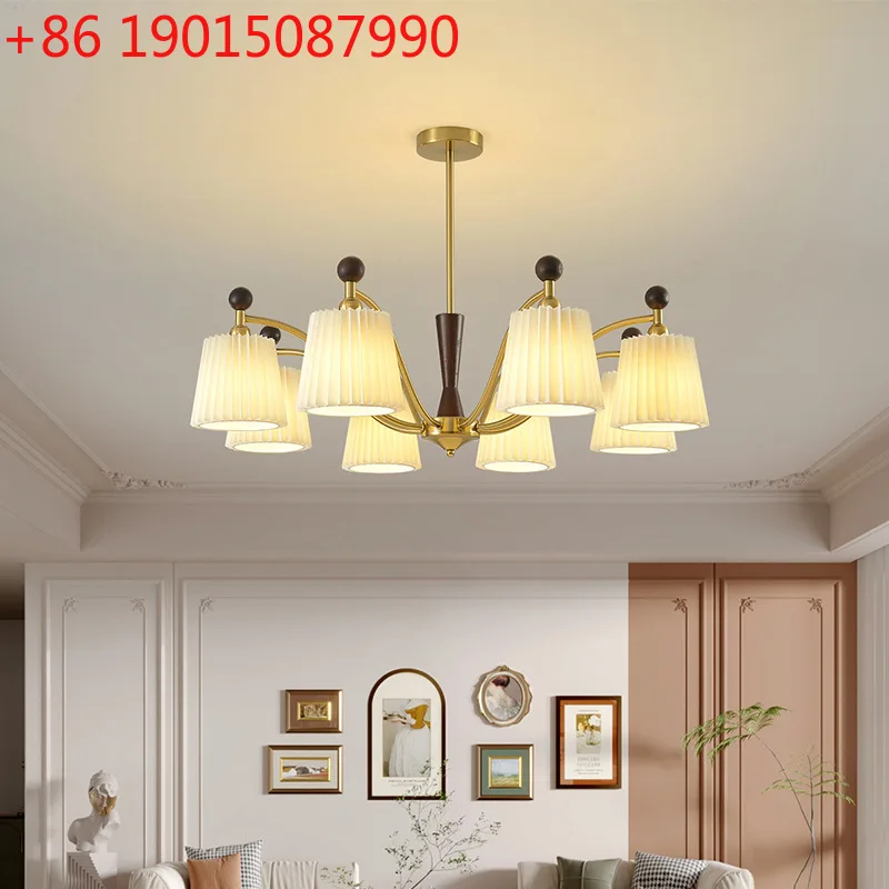 

Living room chandelier pastoral country retro simple solid wood dining room master bedroom study light