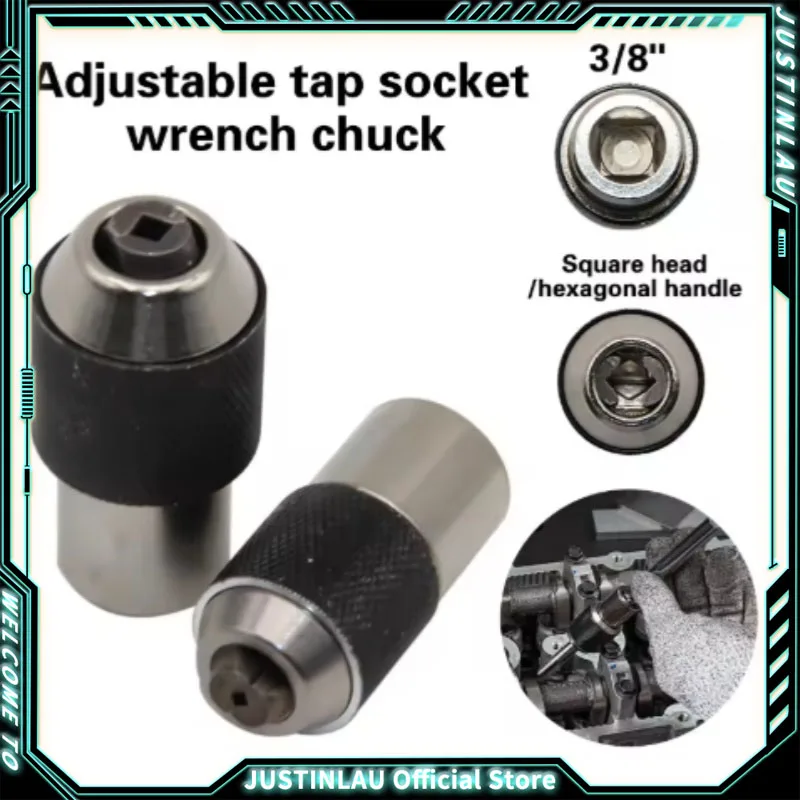 

1set Tap Hinge Hand 3/8 Extension Rod Socket Clamp Head M3-M12 Adjustable Ratchet Wrench Power Tool Conversion Accessories