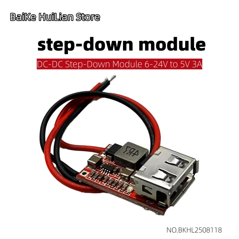 

Car voltage regulator 5V3A voltage reduction module for mobile phone charging 6V-12V-24V voltage reduction to 5V conversion