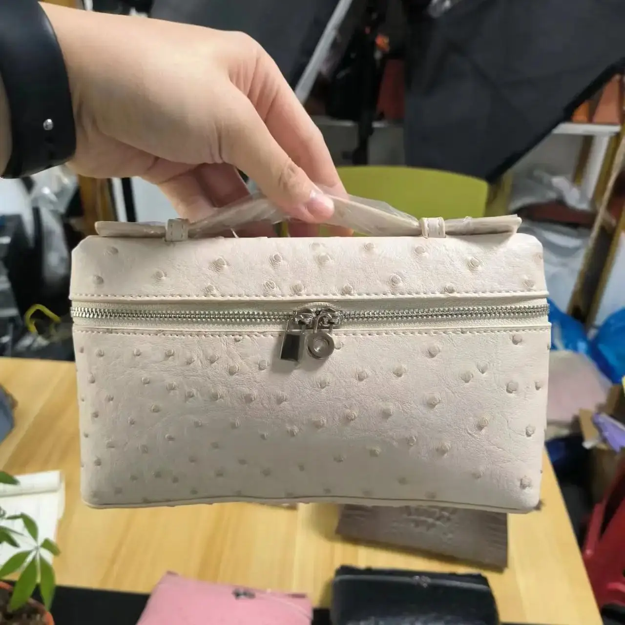 

Fashion Women Handbags 2026 Luxury Small Box Bucket Bag High Quality Ostrich PU Leather Single Shoulder Bags