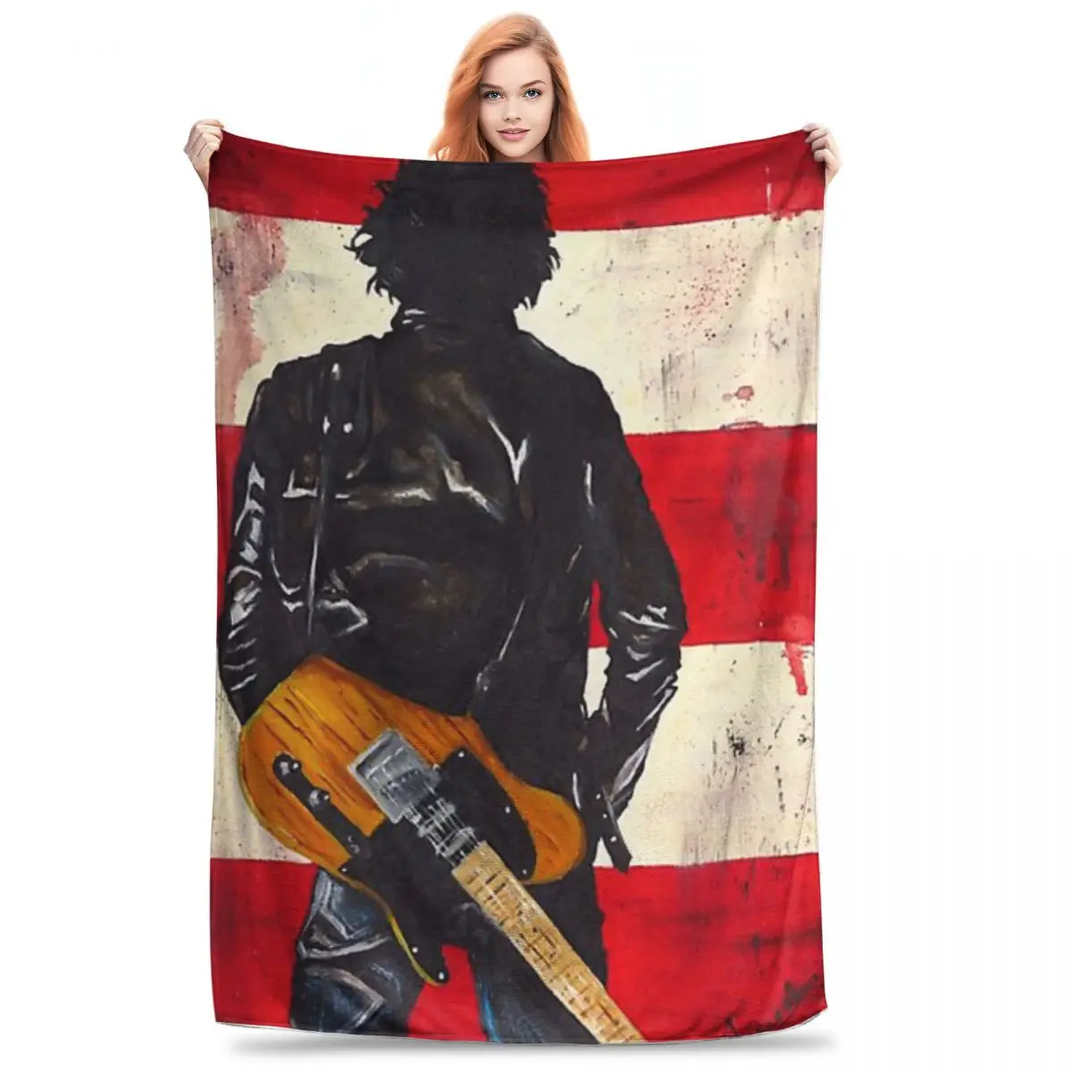 Bruce Springsteen Blanket Flannel Portable Throw Blankets Sofa Throw Blanket For Home Bedroom Travel Throws Bedspread Quilt