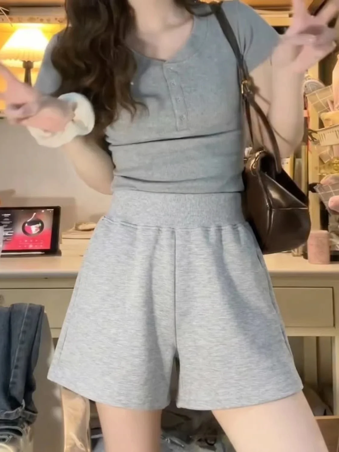 

High Waist Casual Sports Shorts plus Size Women's A-Line Wide Leg Pants Summer Trendy Slimming Hip Covering Korean Style