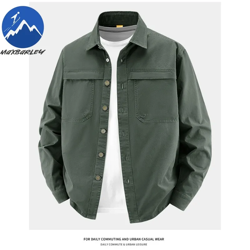 

Мужская модная ретро-куртка весна-осень 2026 из 100% хлопка с удобным воротником, для активного отдыха, походов, с множеством карманов, рабочая одежда