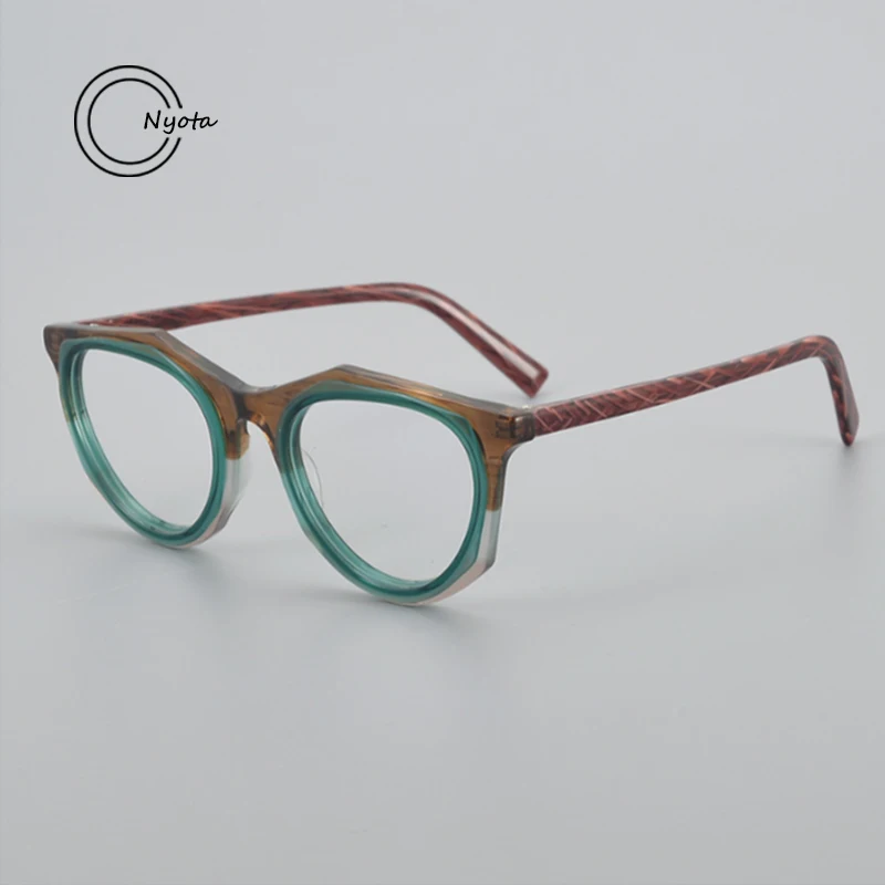 

Trend Irregular Multicolor Splice Acetate Glasses Frame Women Fashion Personalized Optical Eyeglasses Myopia Reading Men Eyewear