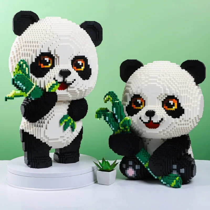 Panda series building blocks puzzle assembly toy Christmas gift living room decoration cute animal adult assembly oversize model