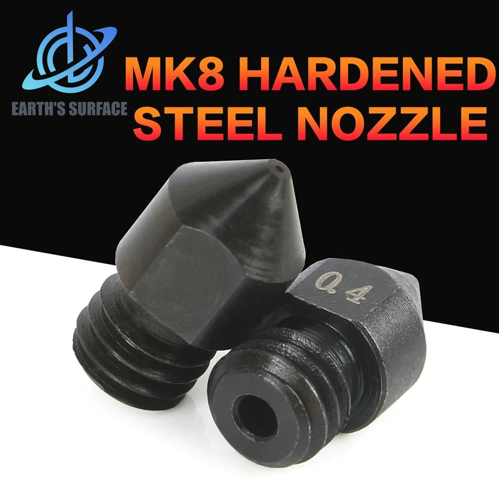 

DB-3D Printer Parts MK8 Hardened Steel Nozzle Mold Steel 0.4mm M6 Thread 1.75MM Filament For Hotend Extruder Ender 3 CR10 Parts