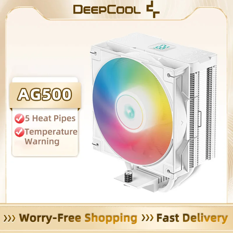 DeepCool AG500 Digital Air Cooler 5 Heat Pipe TDP 240W ARGB 120mm Cooling Fan Radiator for Intel LGA1700 1200 115x AMD AM4 AM5