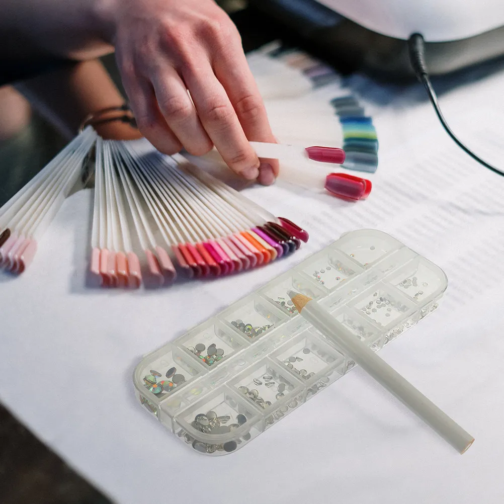 1 Zestaw Płaskich Cyrkonii do Zdobienia Paznokci, Szklane Ozdoby do Paznokci do Samodzielnego Manicure, Błyszczące Akcesoria Jubilerskie do Rękodzieła