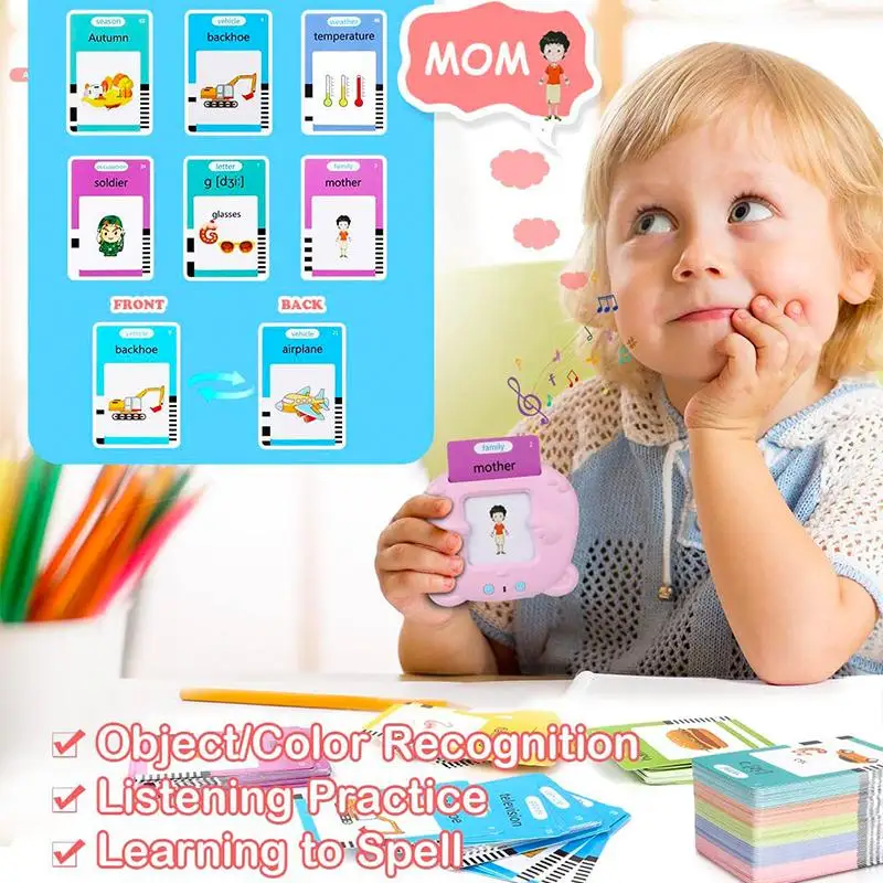 Educational Learning English Electronic Audio Book Toy Montessori Education Flash Cards Machine for Children Birthday Gift