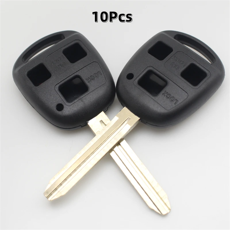 OEM 10Pcs Replacement Key Case 3Button Transponder Remote Key Shell For Toyota RAV4 Prado Tarago Corolla