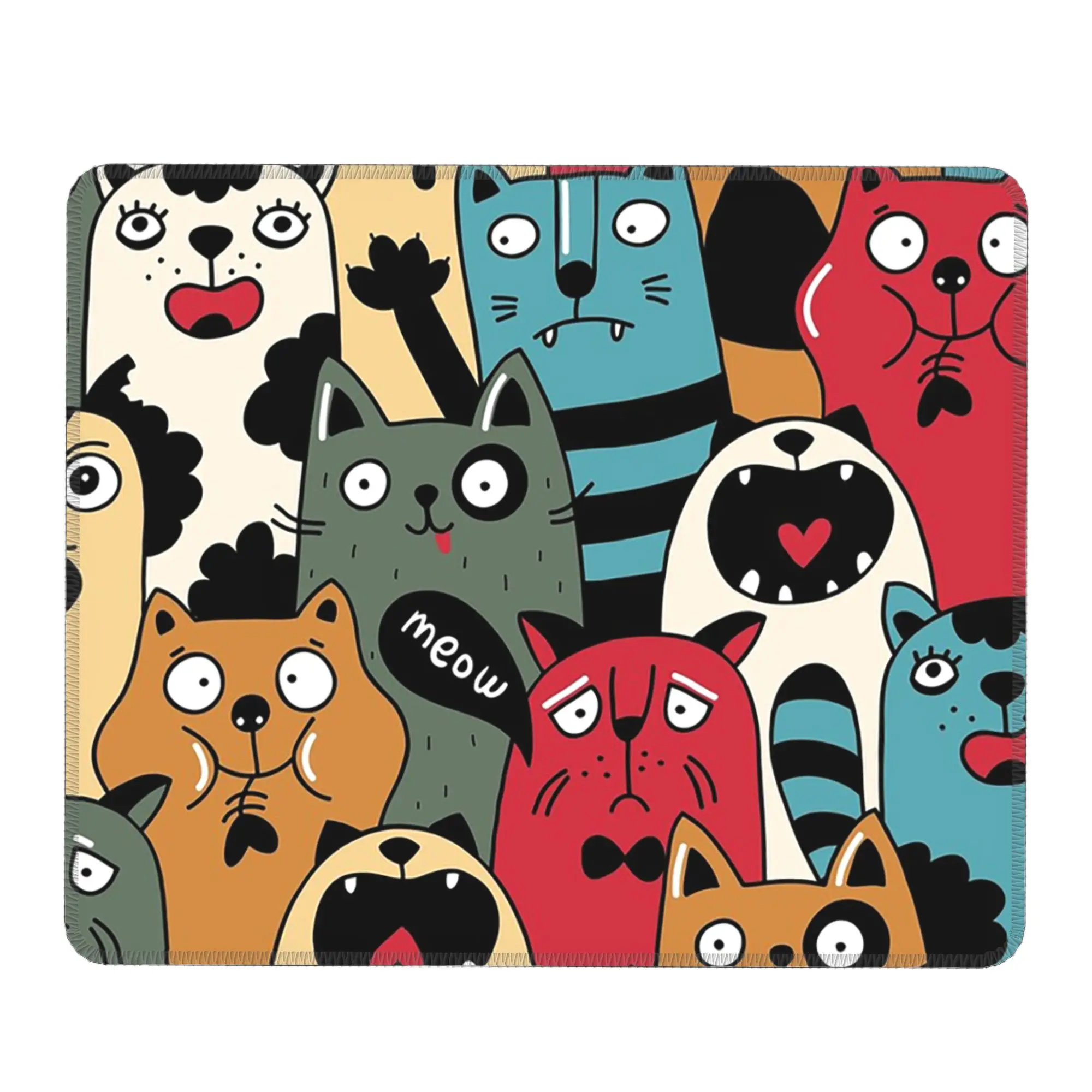 Cartoon Cats Creative Colour Pattern Mouse Pad Computer Keyboard Mouse Mat Gaming PC Laptop Desk Mat Office Table Mats