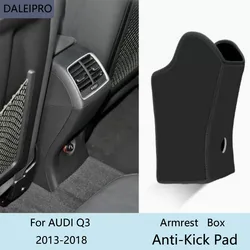 Car Rear Armrest Box Anti-Kick Pad For AUDI Q3 2013 2014 2015 2016 2017-2025 Microfiber Leather Protective Cover Accessories