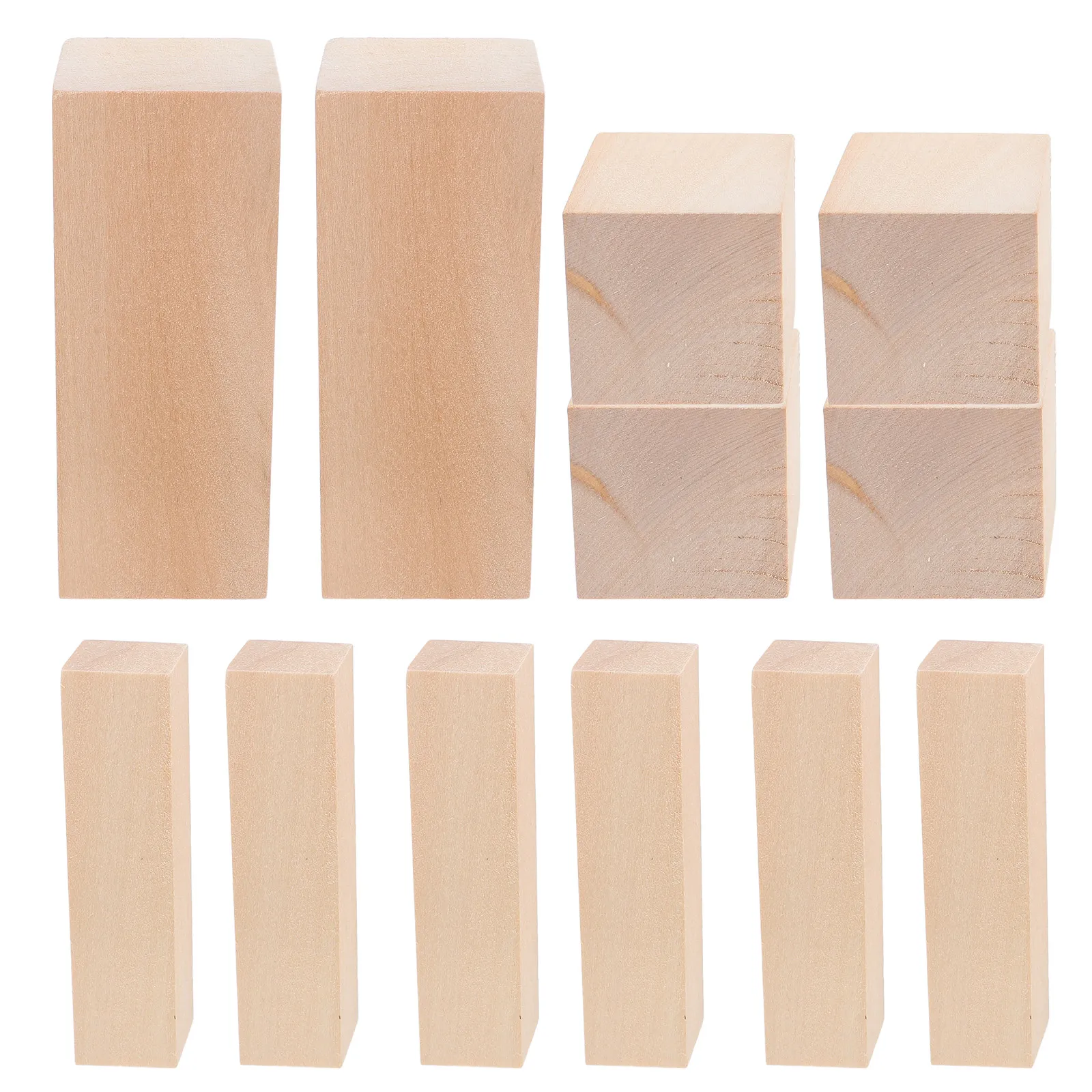 

12Pcs Unfinished Basswood Carving Blocks Smooth Soft Wood Blanks for Whittling Painting DIY Crafting Holiday Party Decorations