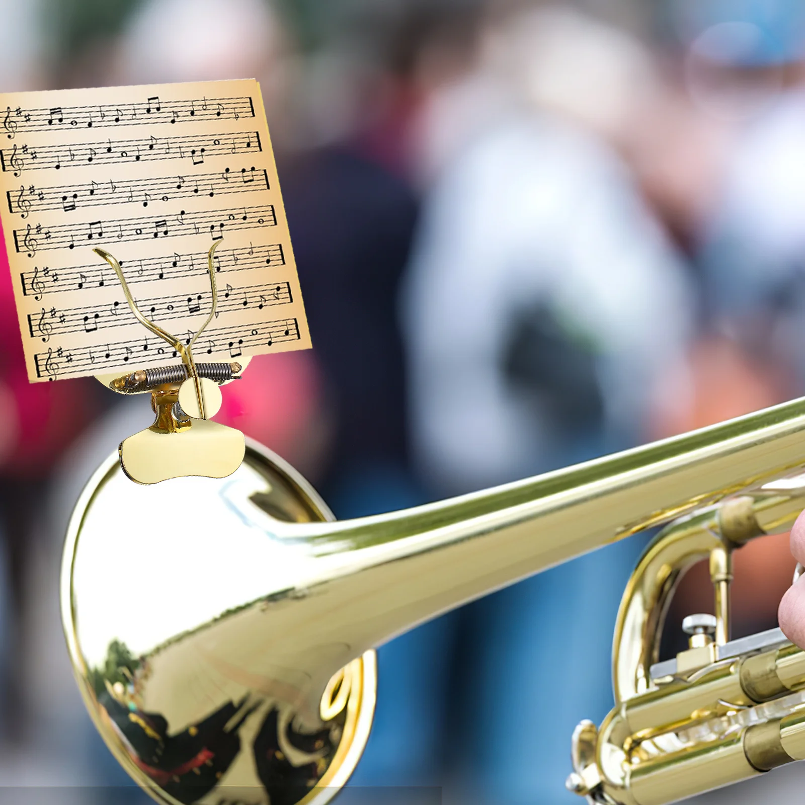 

Longue Sheet Music Clip Metal Trombone Lyre Durable Marching Band Flip Folder For Brass Instruments Clarinet Trumpet