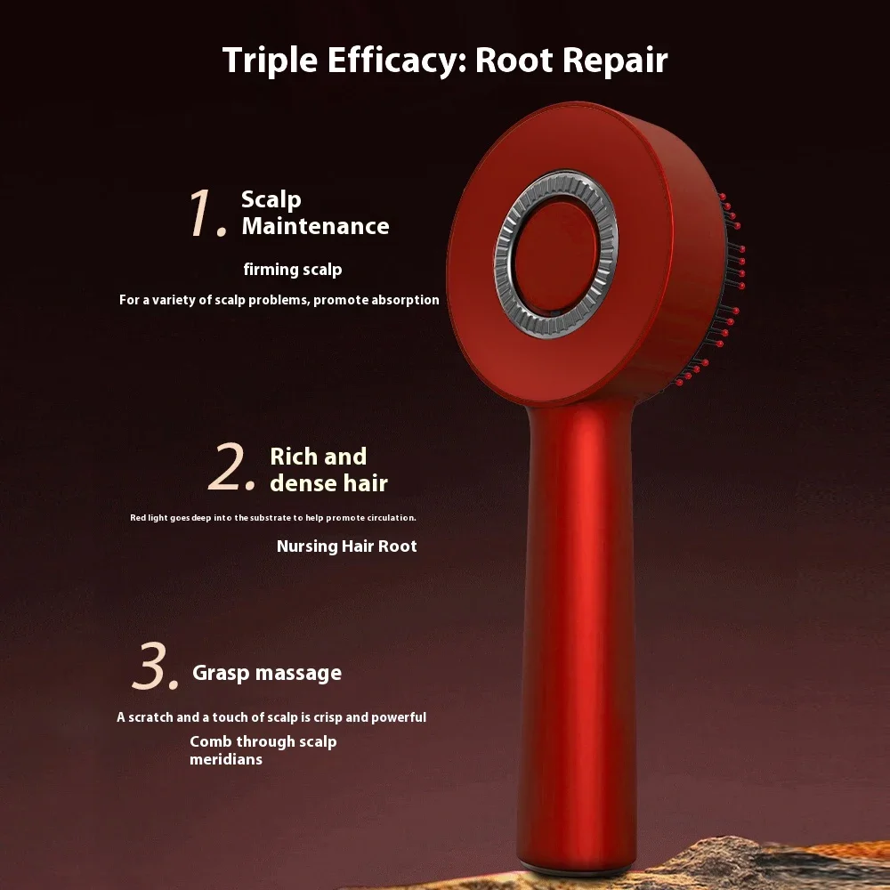 

2025 New Portable Electric Hair Comb Red Light Hair Growth Brush Scalp Relaxation Head Massager