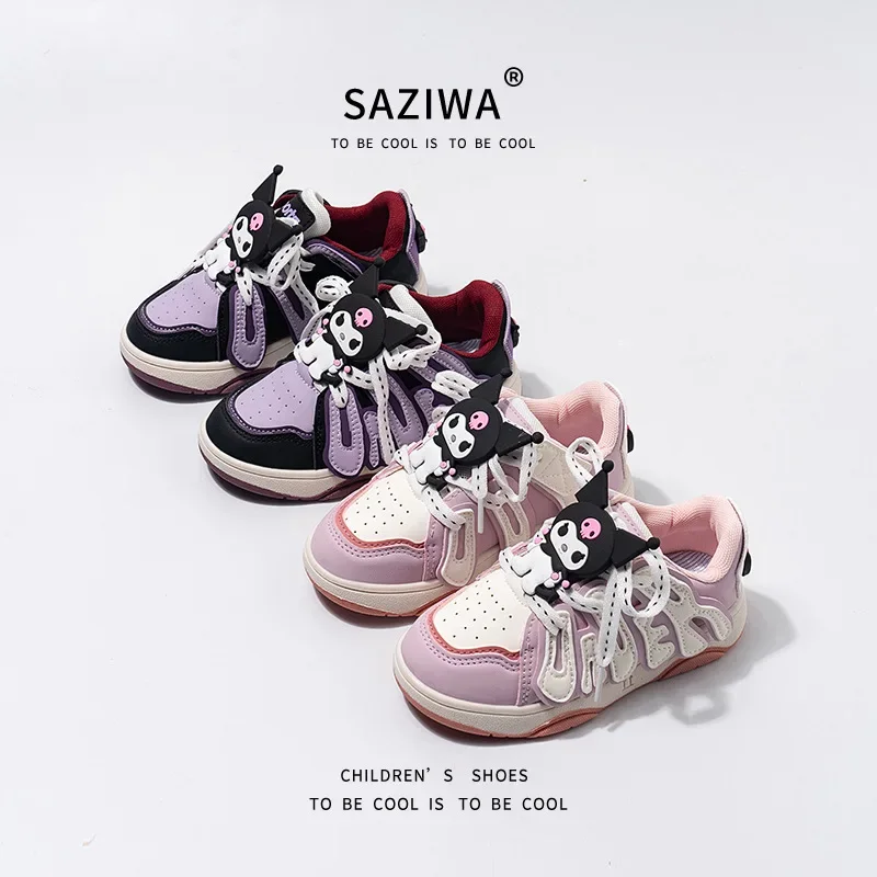 Girly Heart Kawaii Anime Casual Board Shoes Cute Kuromi Cartoon Children Spring Autumn Sports Sneakers Ins Gifts for Kids