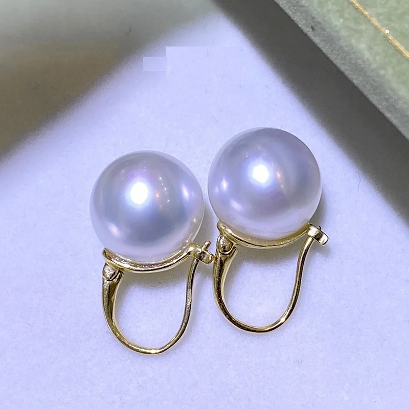 

New Fashion South Sea Pearls White 11-12mm Natural Pearl Earring Stud Jewelry Gifts for Women