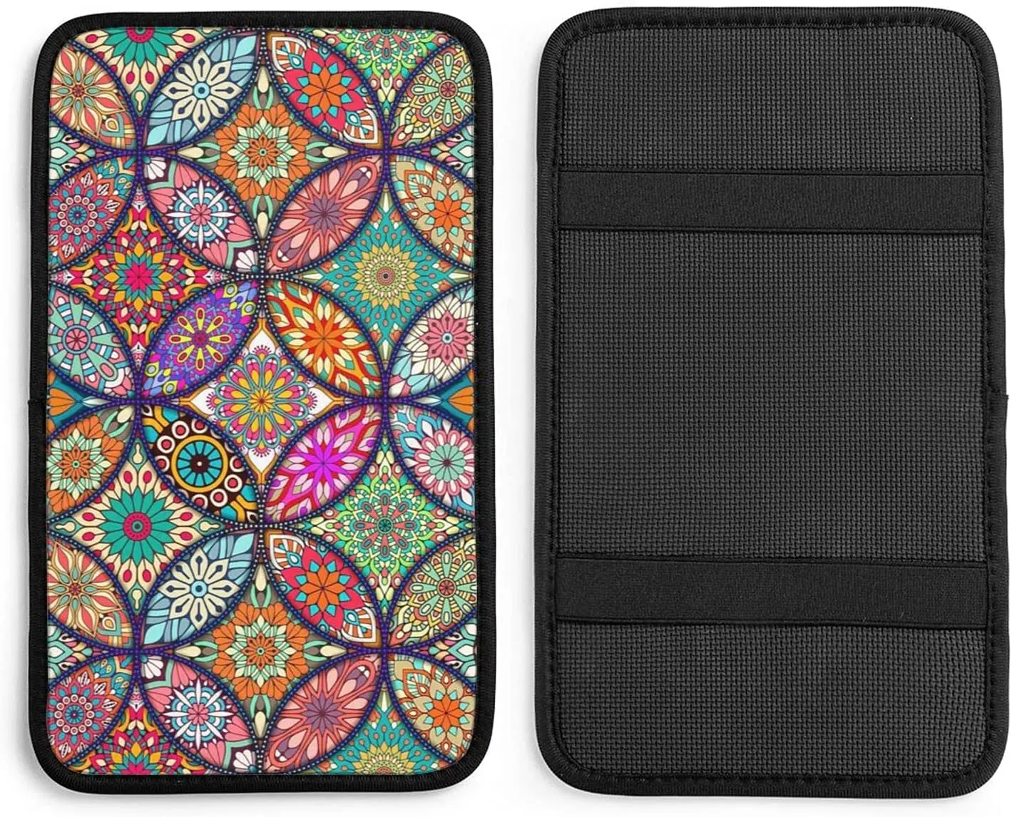 

Funny Armrest Center Console Cover Pad for Car Women Men SUV Arm Rest Covering Auto Vehicle Accessories (Round Mandala C