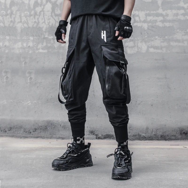 Dark men's Fall Fashion Brand Techwear Women's Loose Cargo Pants With Large Pockets And Corked Trousers Long Pants Trend