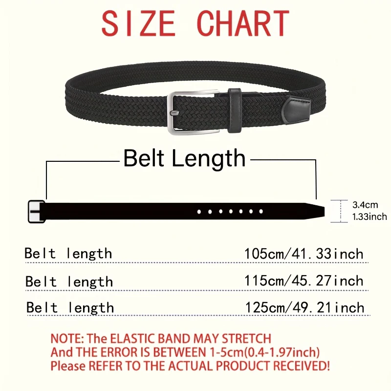 2 قطعة 105/115/125 سنتيمتر الرجال أحزمة منسوجة مرنة حزام للنساء جينز غير رسمي حزام منسوج للعمل في الهواء الطلق تسلق الصخور التدريب