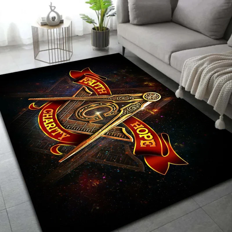 Alfombra masónica para sala de estar, alfombrilla de anillo, iluminati, grande, todo lo que ve, ideal para Fitness