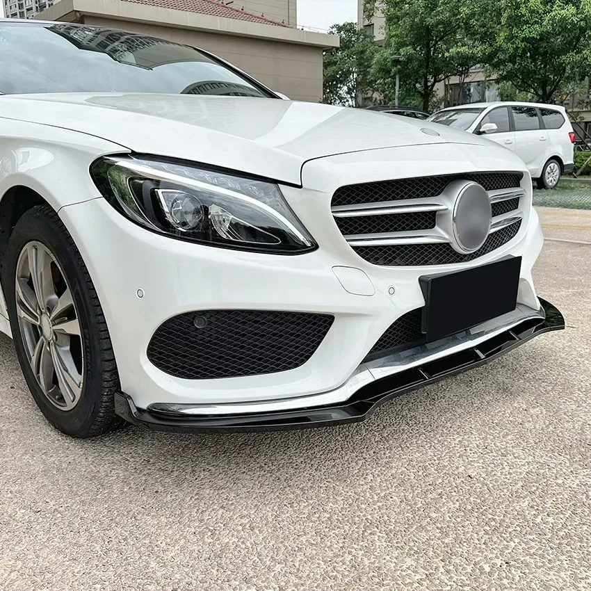 For Mercedes C Class W205 C205 S205 C160 C200 C180 C300 C400 C450 AMG 2015-2021 Front Bumper Lip Splitter Diffuser Body Kit