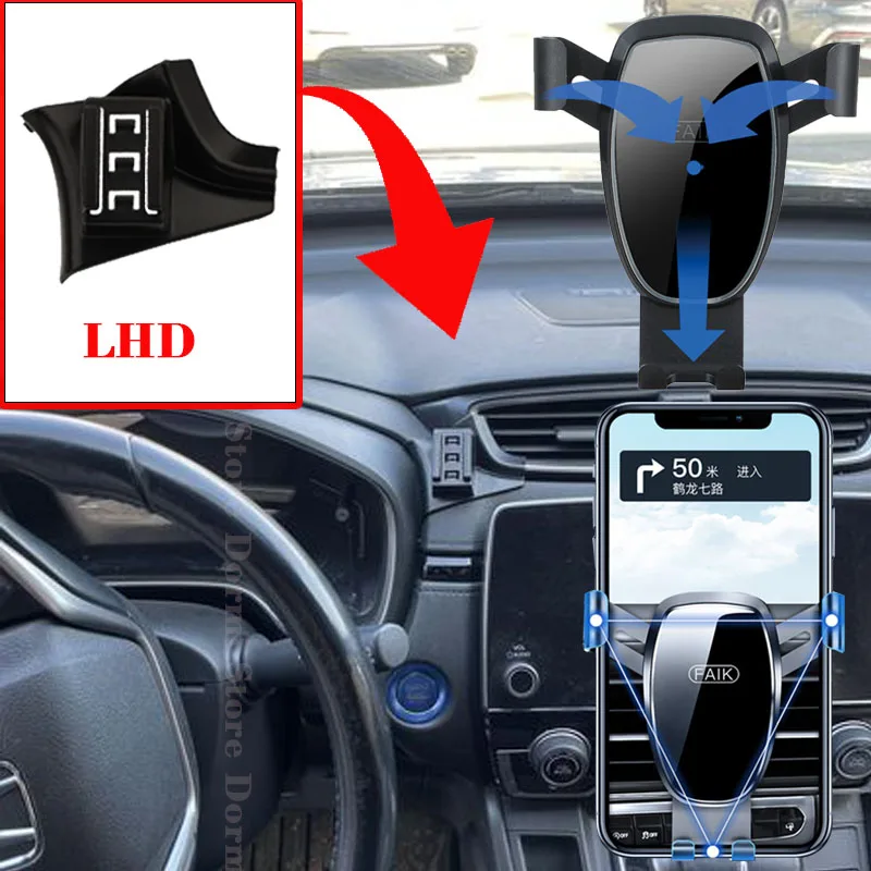 Supporto per auto per Honda CR-V 5 CRV 2017 ~ 2022 Presa d'aria Supporto per telefono cellulare automatico Staffa per cellulare Supporto per gravità Accessori adesivi