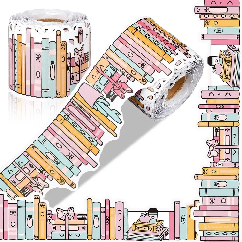 Self Adhesive Bulletin Board Border Sticker 10m/roll Cartoon Pattern Classroom Border Sticker Cuttable Roll Design