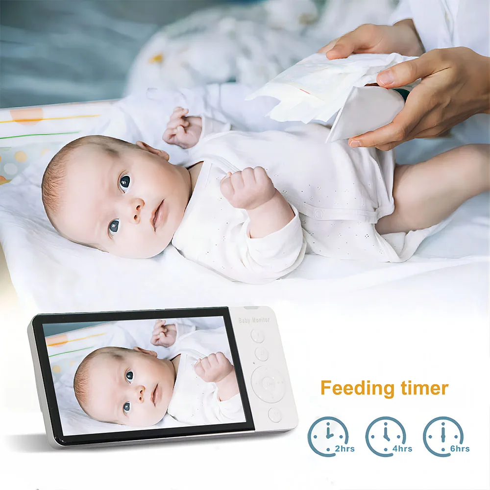 Imagem -04 - Vídeo sem Fio Baby Monitor 5.0 Tela Ips Câmera Nanny Ptz Áudio Bidirecional Canção de Ninar Vox sd Registro de Cartão tf Bateria 5000mah