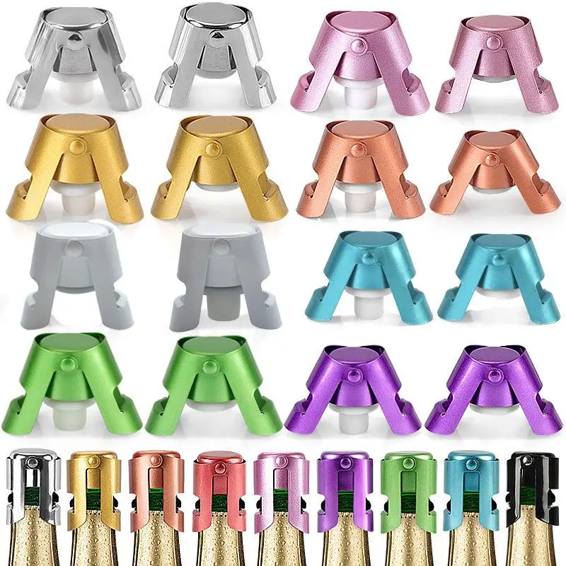 Wine Bottle Stopper Wine Beer Bottle Cork Plug Stainless Steel Champagne Sparkling Stopper Bar Tools 1PC Sealing Bottle Cap
