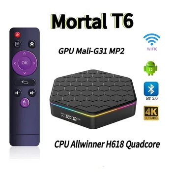 Global Version Android12 Mortal T6 Smart TV Box Streaming Media Player  AllWinnerH618 4G32G Wifi6 Chromecast Bluetooth 4K HDR10
