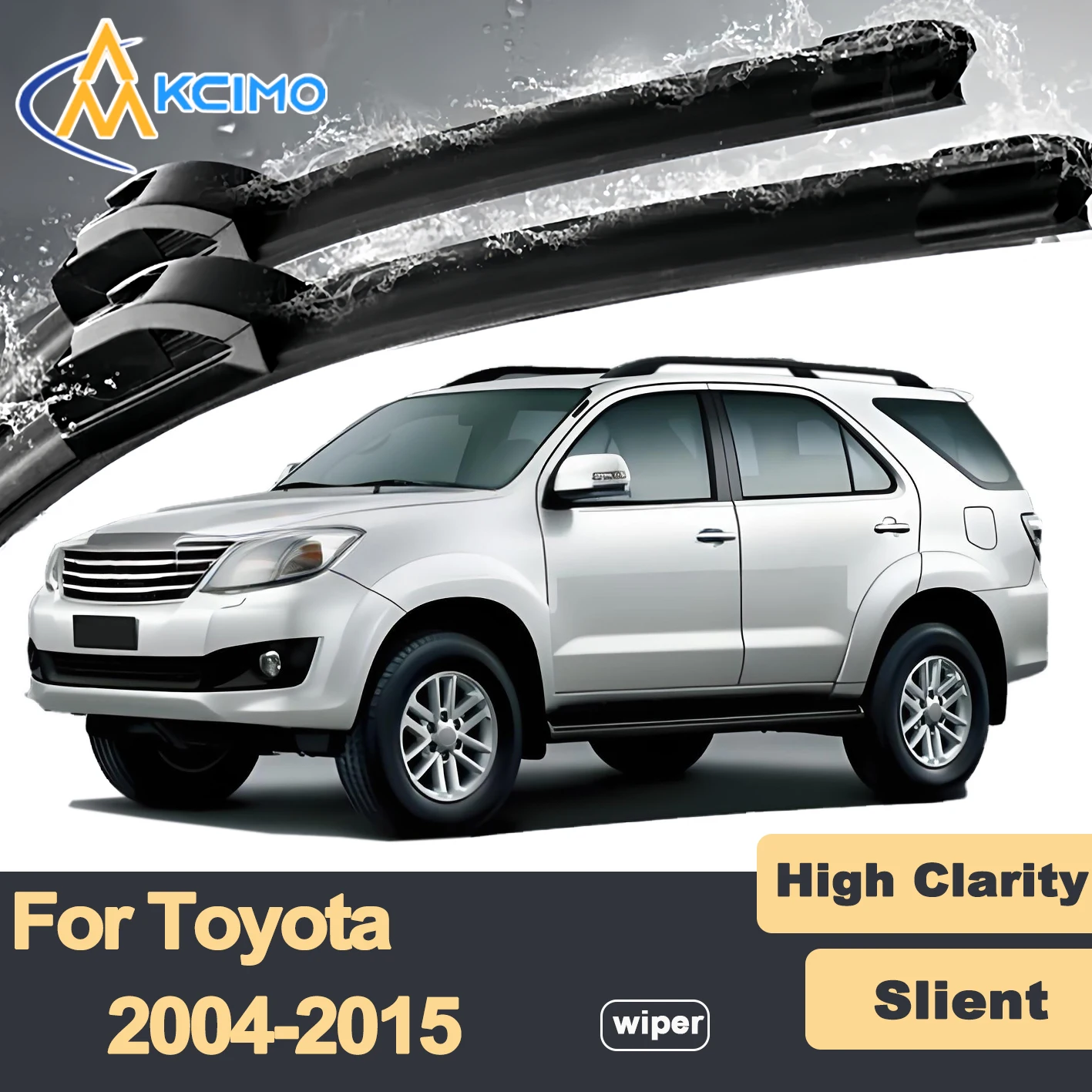 

Premium Rubber Durable Silent Windshield Wiper Blades 2pcs for Toyota Fortuner AN50 AN60 2004-2015 Hilux SW4 SW4