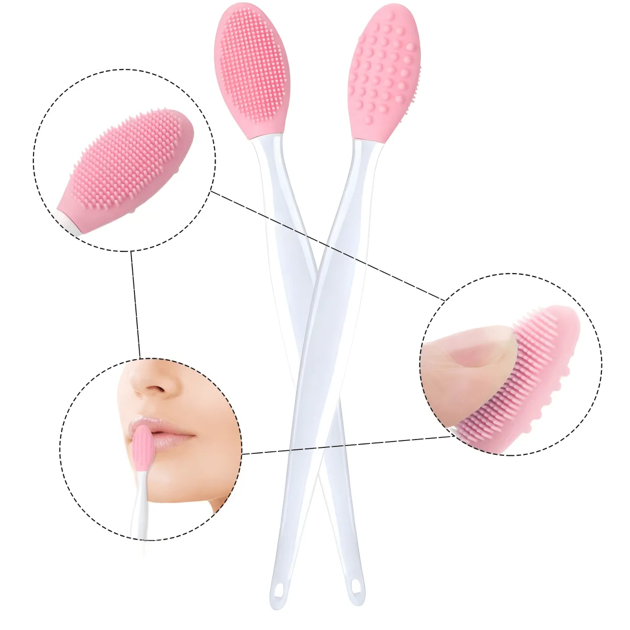 Cepillo manual de silicona de doble cara para limpieza profunda de poros, eliminación de puntos negros y exfoliación para el cuidado de la piel del rostro, nariz y zona T.