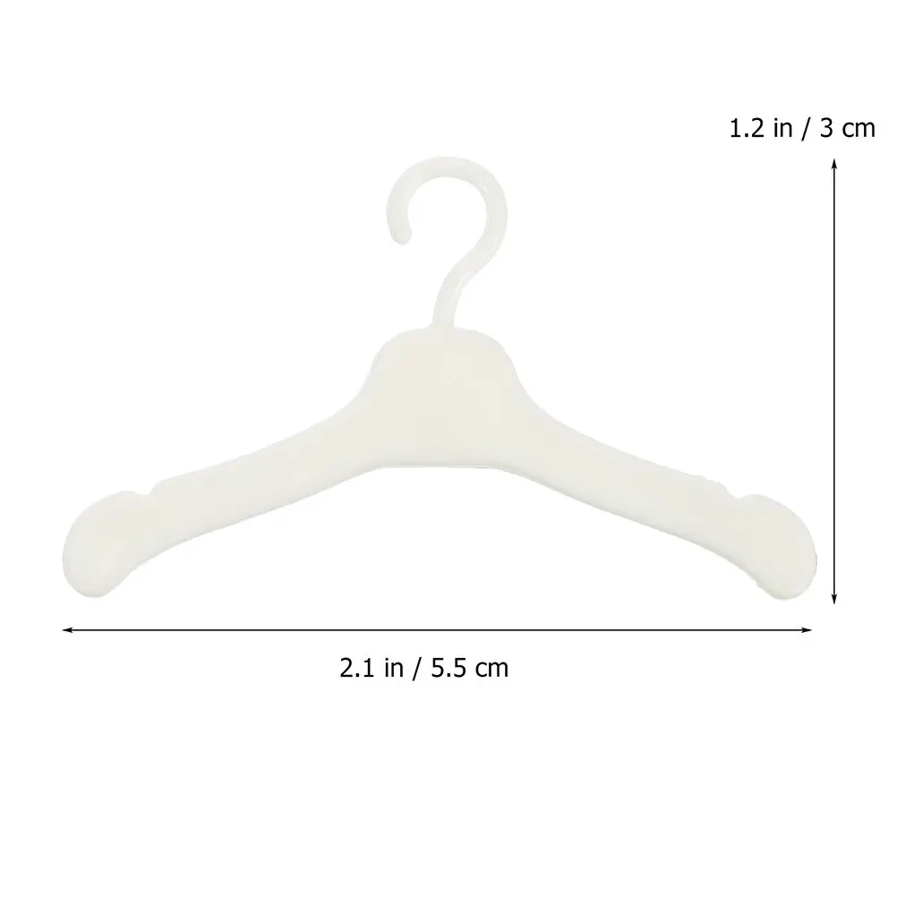 60Pcs Mini House Clothes Hanger Plastic Dollroom Essential for Tidy Playroom Display Storage and Scratch Free Garment Care