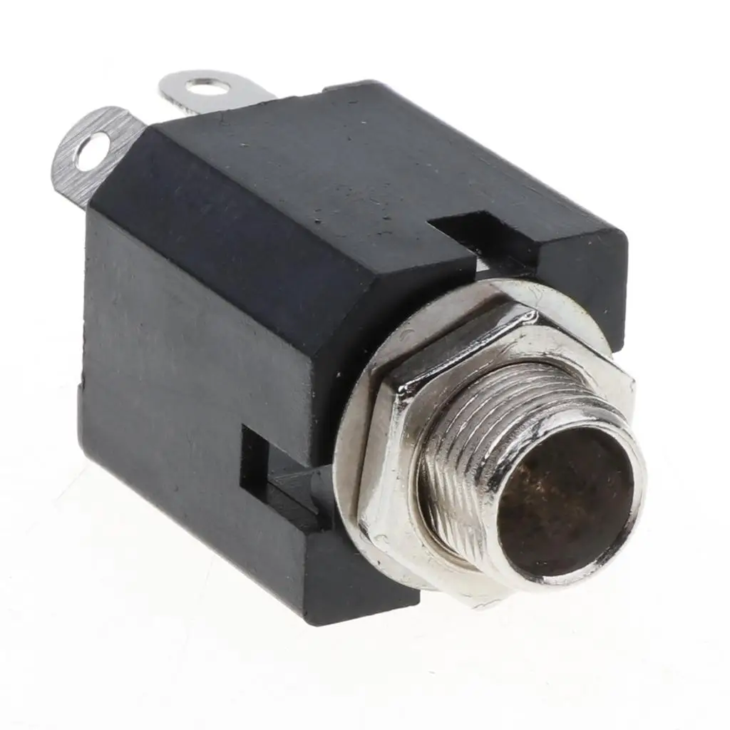 6.5mm Mono Jack Panel Mount Connector 3 Pin Female Audio Socket Microphone Adapter for Studio Recording Device